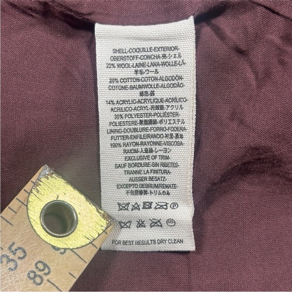 Free People Women’s Small Red Combo Faux Fur Western Front Zip Wool Blend Coat - Picture 8 of 10